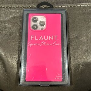 Neon Pink Flaunt Square iPhone 14 Pro Max Case